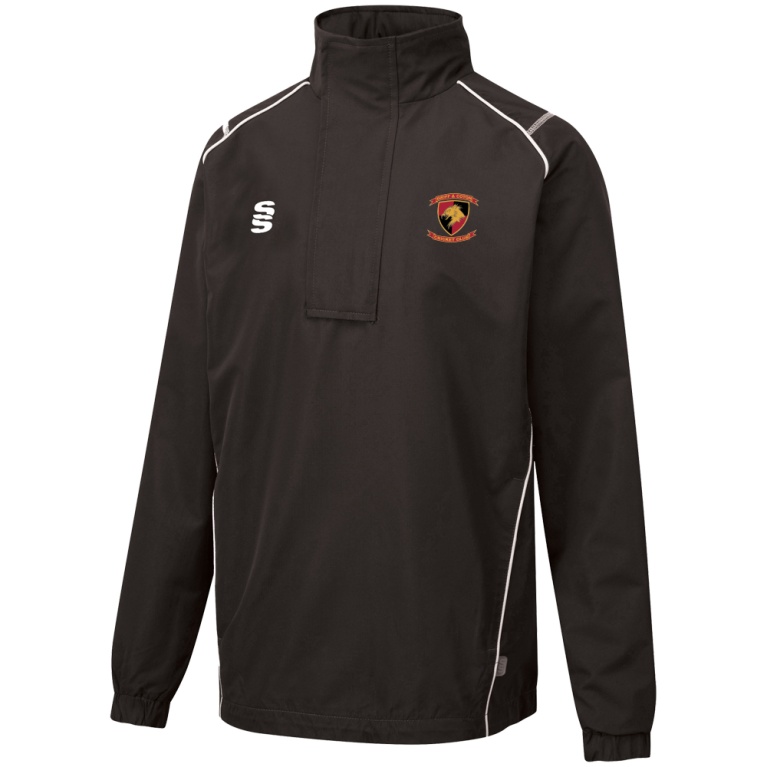 GRIFF AND COTTON Dual Curve 1/4 Zip Rain Jacket : Black